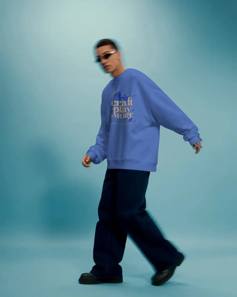 Premium Quality Long Sleeve Sweatshirt Mockup For Men Urban Fashion Comfortable Wear