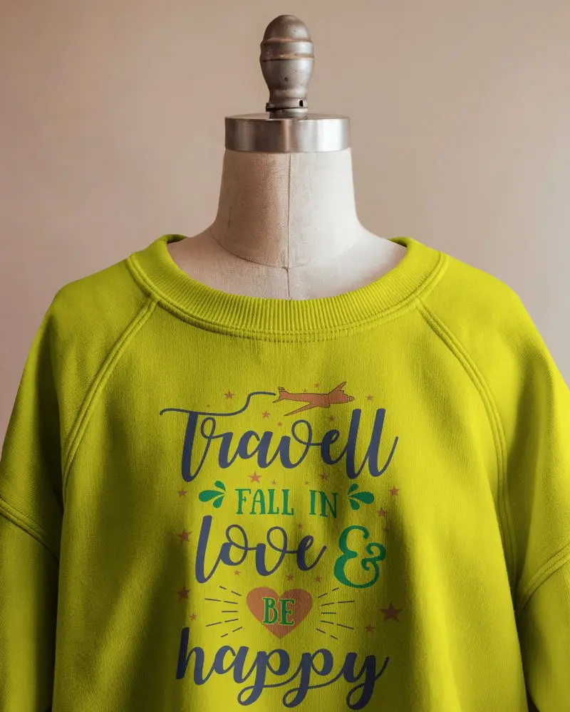 Blank White Sweatshirt Design Mockup On Fabric Dress Stand With Soft Light