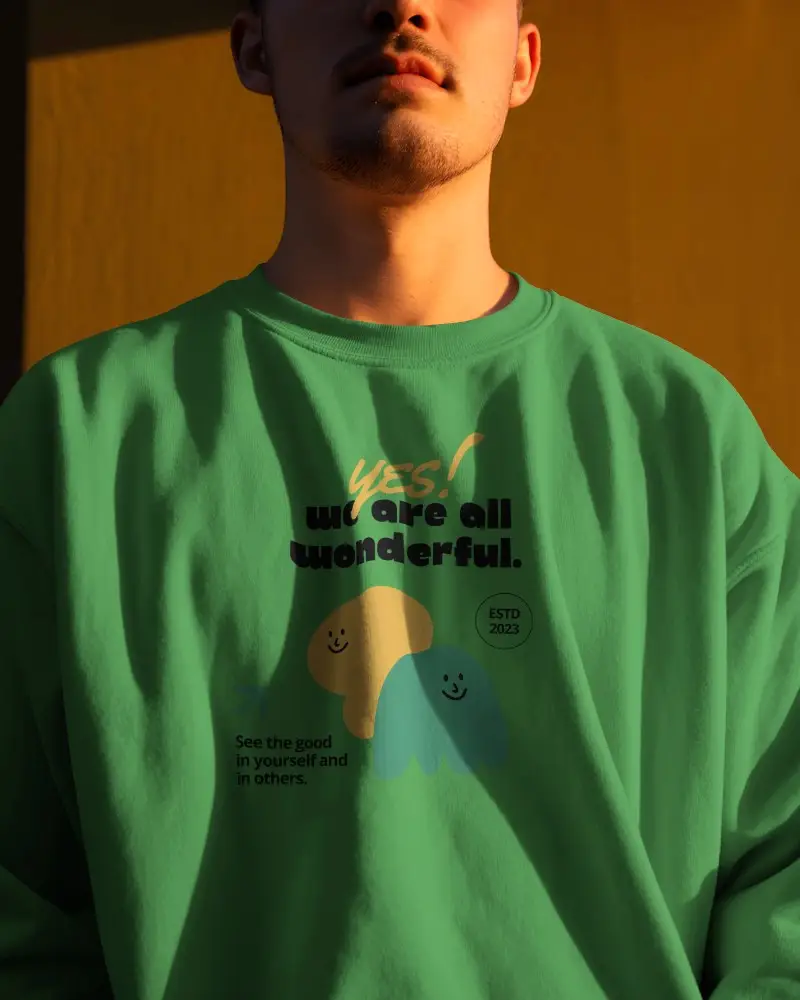 Comfortable Relaxed Fit Crewneck Sweatshirt Mokcup Perfect For Casual Wear And Layering Style