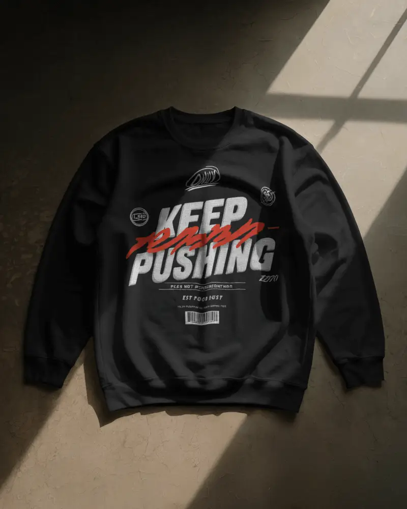 Flatlay Sweatshirt Mockup On Floor With Soft Window Lighting And Natural Shadows Minimal