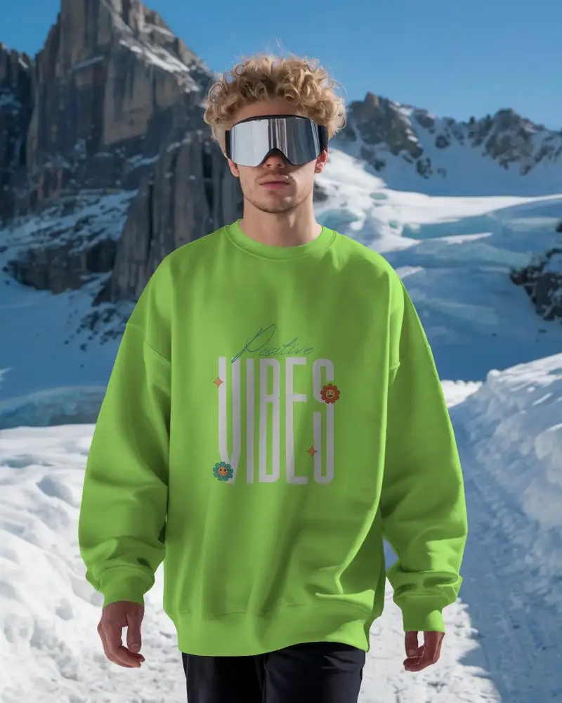 Cozy Winter Sweatshirt Mockup For Men Warm Comfortable Casual Style Outdoor Wear