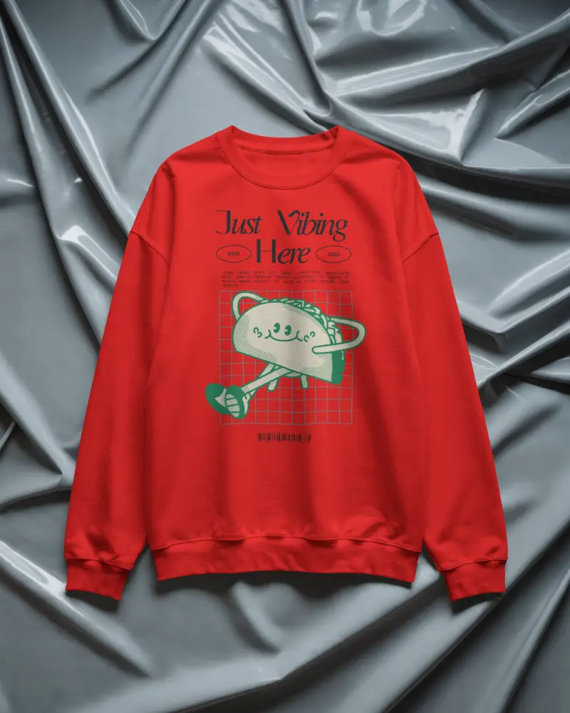 Flat Lay Sweatshirt Mockup On Textured Fabric Surface Clean Modern Background Brand Display