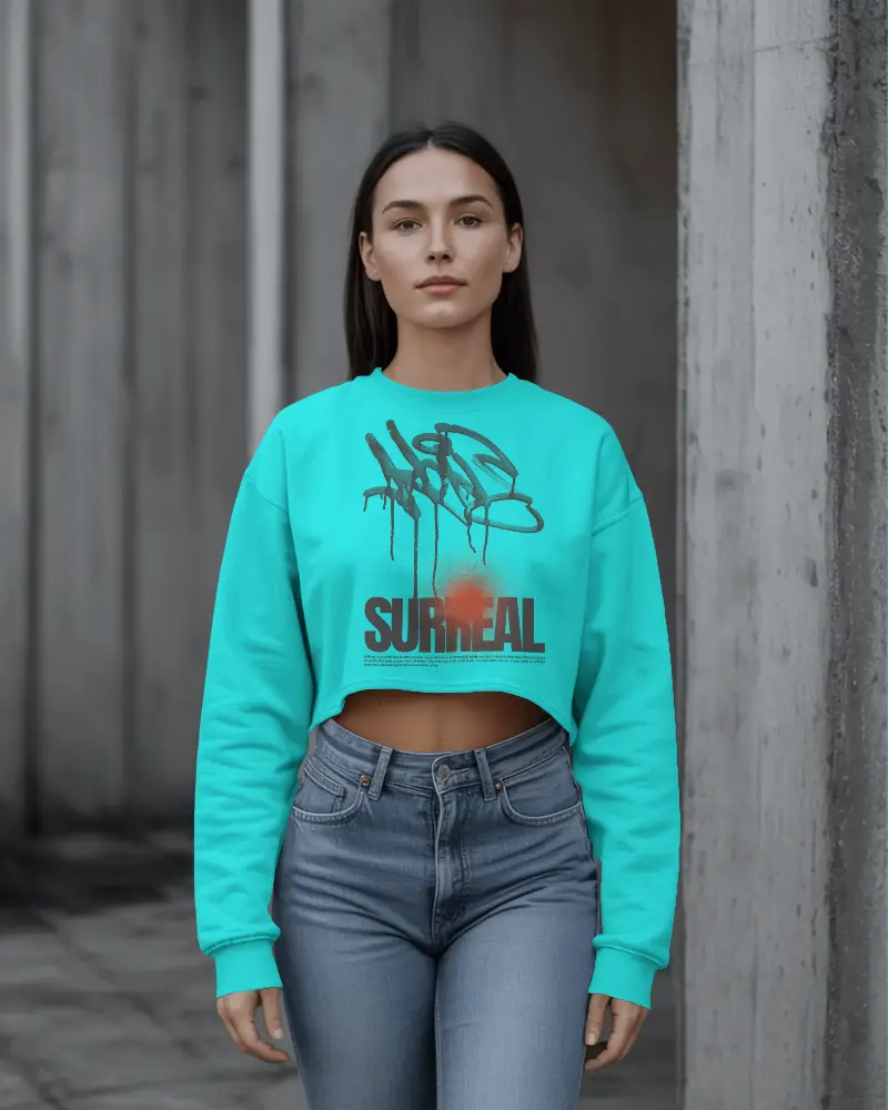 Trendy Cropped Sweatshirt Mockup Women Comfortable Casual Wear Everyday Style Essential