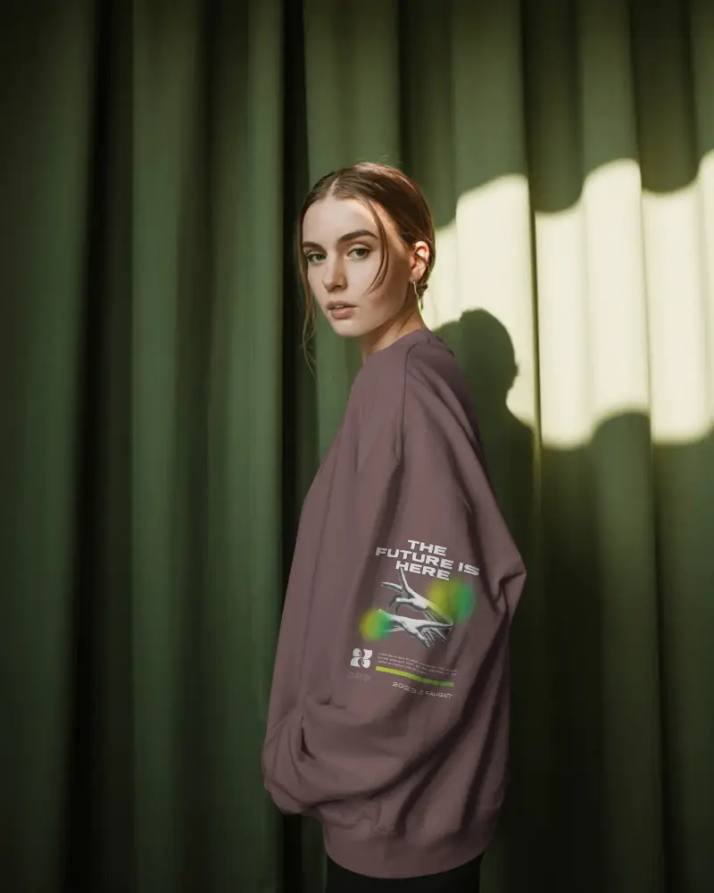 Comfortable Loose Fit Sweatshirt Mockup Casual Wear With Long Sleeves And Soft Fabric