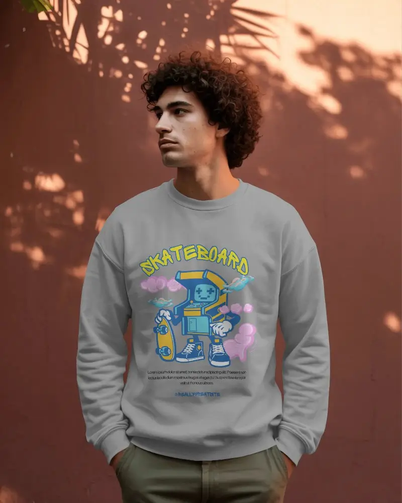 Trendy Mens Crewneck Sweatshirt Mockup For Layering And Cold Weather Comfort