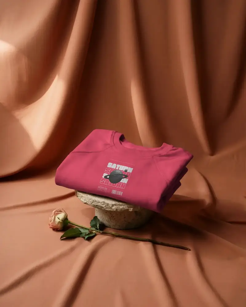 Minimalist Sweatshirt Mockup With Side Stitched Seams And Organic Fabric Texture