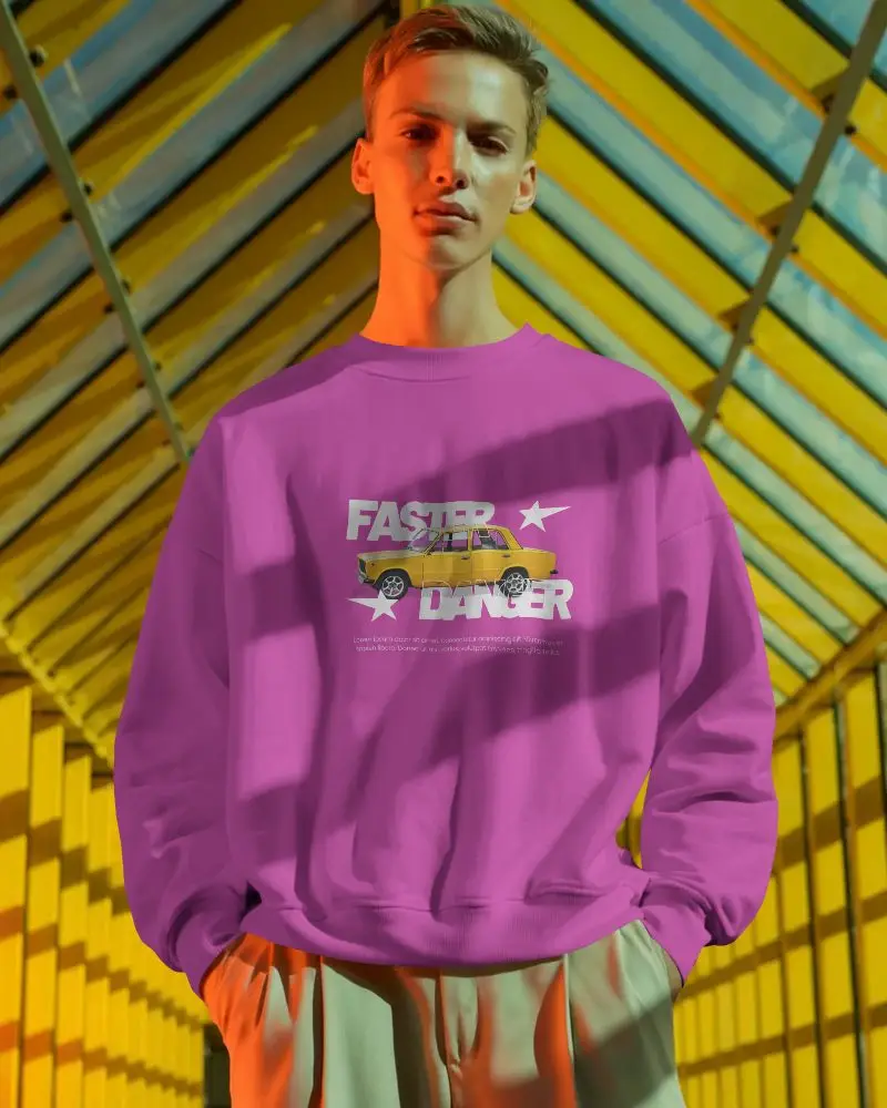 Modern Relaxed Fit Crewneck Sweatshirt Mockup For Stylish Casual Layered Outfit Design Showcase