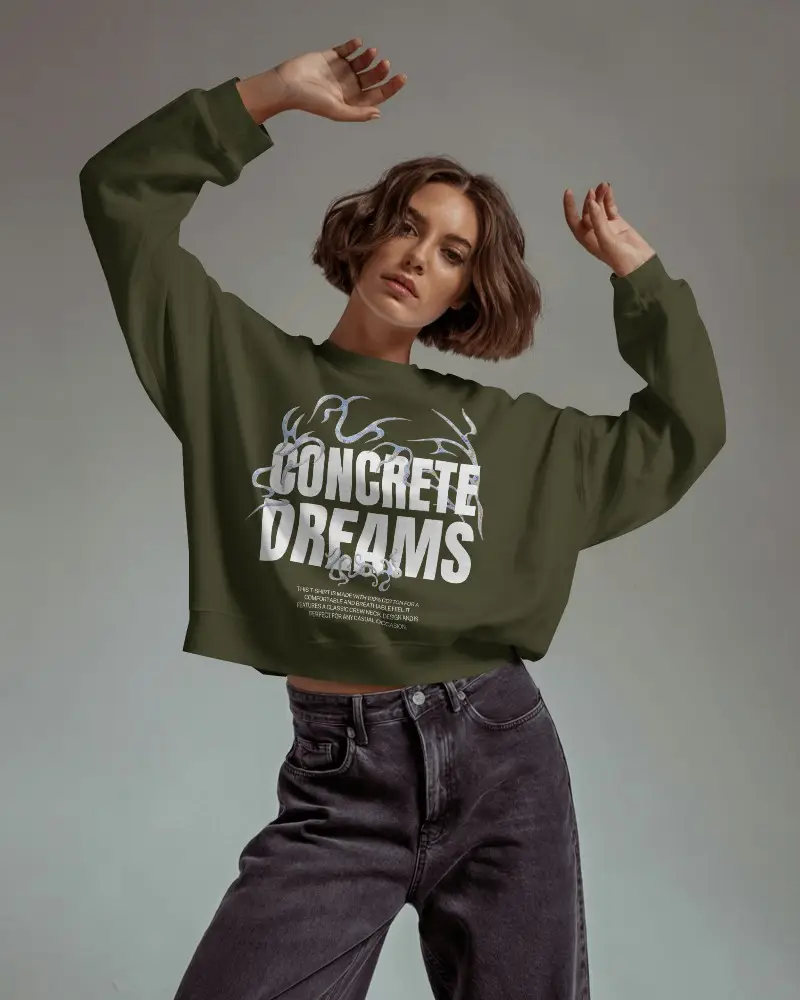 Trendy Relaxed Fit Sweatshirt Mockup For Casual Wear Style And Comfortable Outfit
