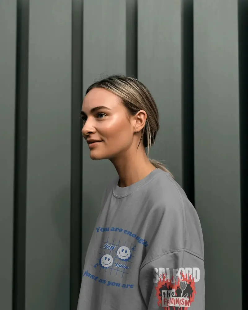 Versatile Women Sweatshirt Mockup Soft Fabric Ideal For Cold Weather Comfort And Style