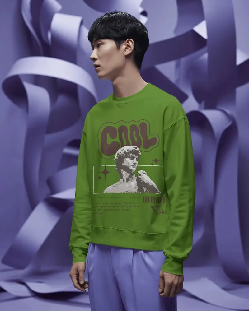 Trendy Unisex Basic Blank Sweatshirt Mockup Custom Print Design Mockup Presentations