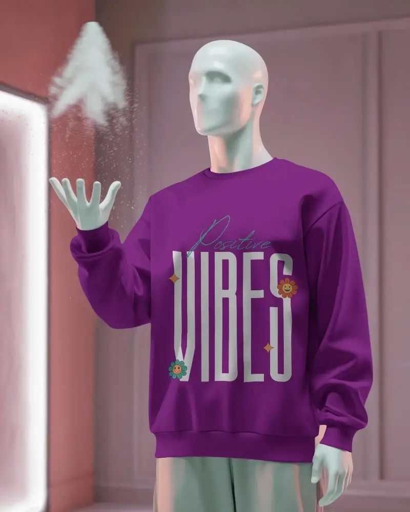 High Quality Casual Sweatshirt Mockup With Realistic Texture For Apparel Design Showcase