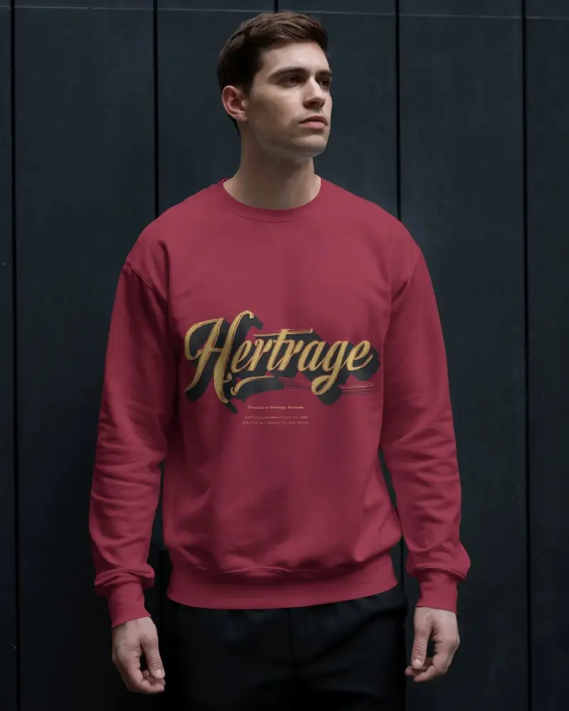 Premium Quality Sweatshirt Mockup Ribbed Cuffs And Hem For A Sleek Look