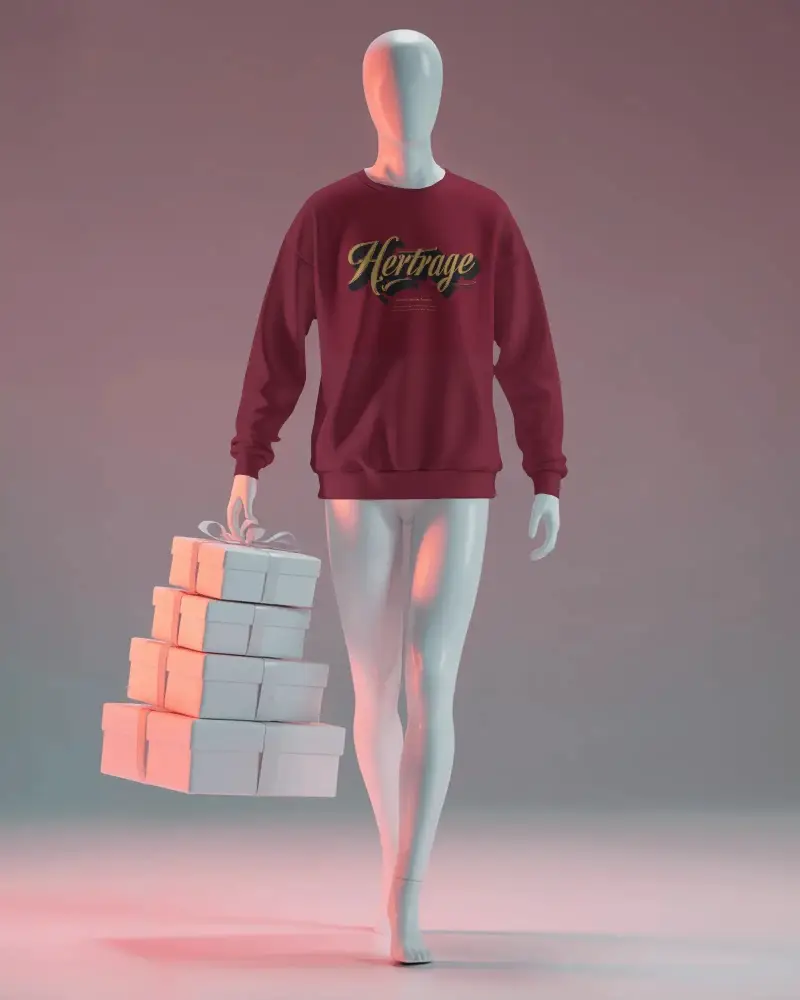 Blank Unisex Crewneck Sweatshirt Mockup For Apparel Brand Visual Presentation