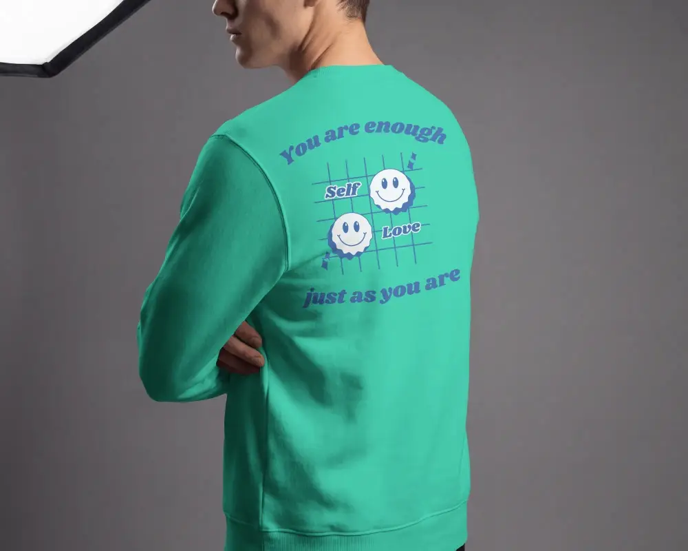 Trendy Mens Sweatshirt Mockup Isolated Back Display Modern Minimalistic Designer Look