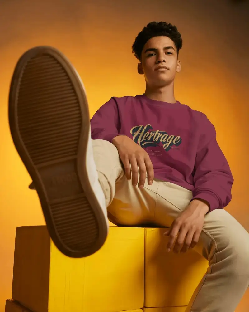 Stylish Unisex Sweatshirt Mockup With Relaxed Fit Ideal For Custom Clothing Designs