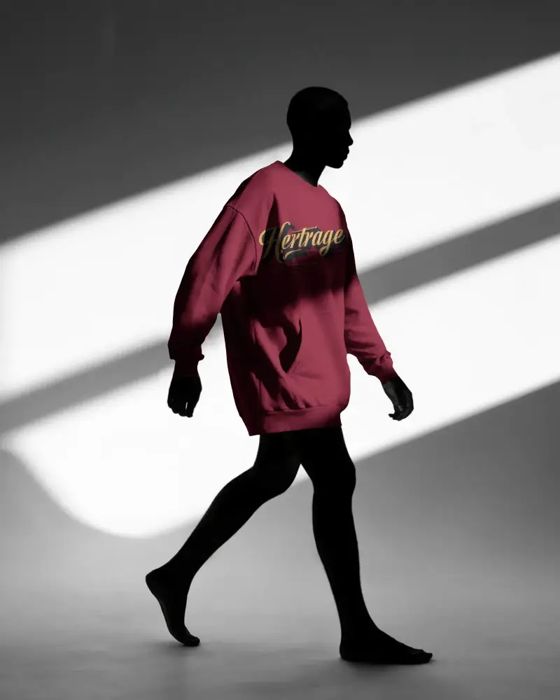 Modern Oversized Sweatshirt Mockup With Dynamic Lighting For Fashion Retail Promotions