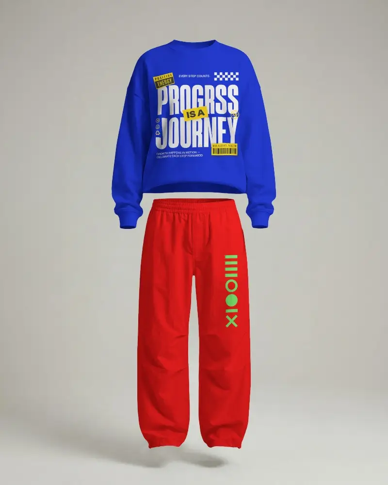 Floating Sweatshirt And Sweatpants Mockup Minimal Apparel Set Clean Studio Product Display