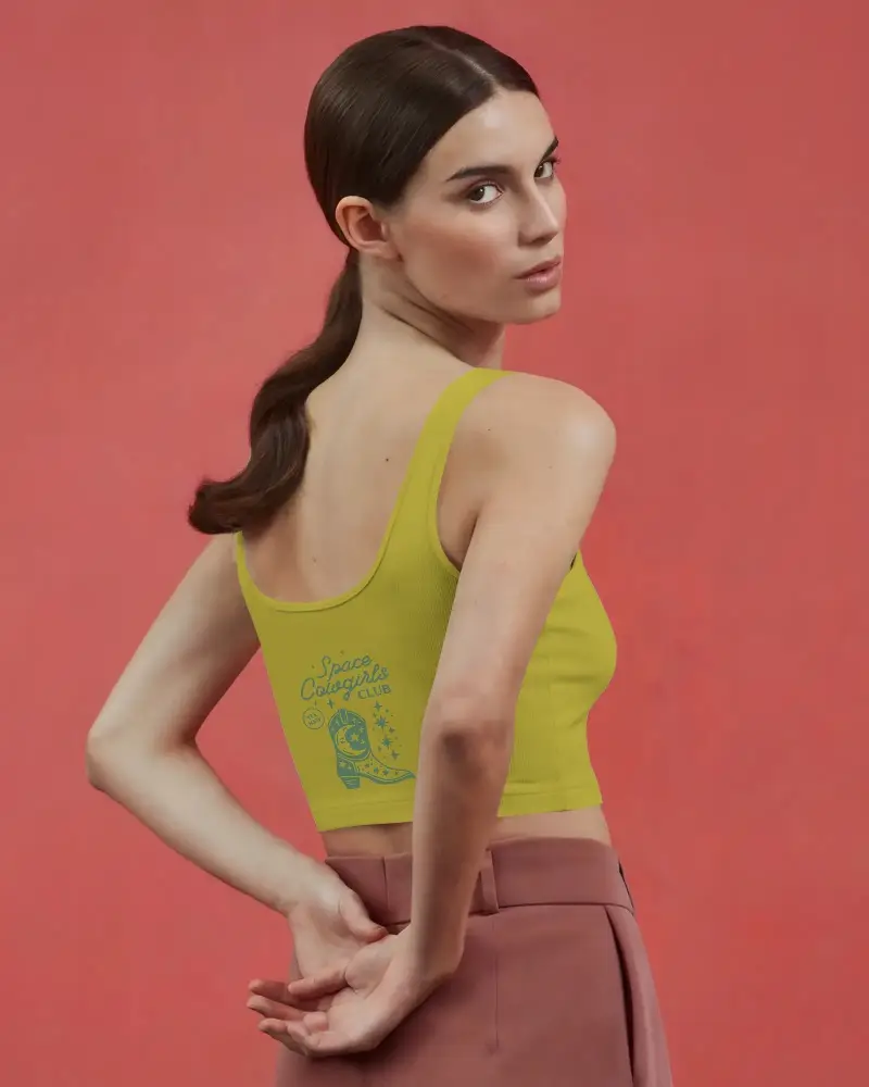 Stylish Womens Cropped Tank Top Mockup For Fashion Apparel Brands Online Use