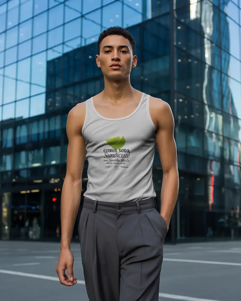Urban Fashion Tank Top Mockup Showcasing A Minimalist And Athleisure Inspired Design