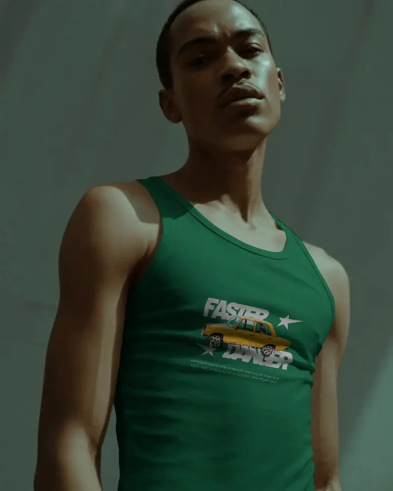 Sleek Fitted Tank Top Mockup For Mens Casual Wear Fashion And Athletic Style Presentation