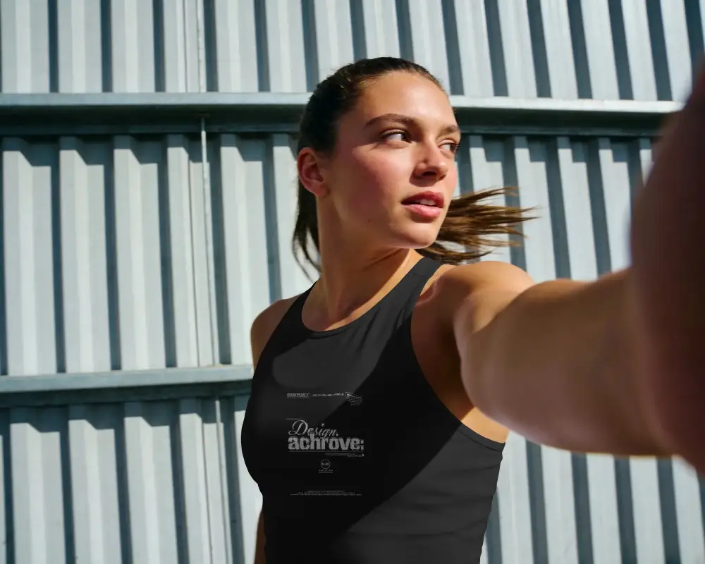 Modern Fitted Workout Tank Top Mockup With Natural Light For Activewear Promotion
