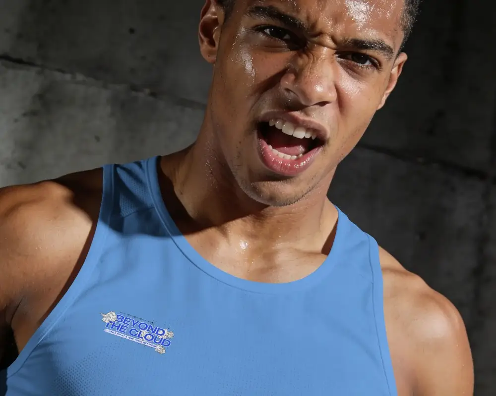Closeup High Quality Digital Mockup For Athletic Tank Top In Modern Sporty Style Showcase