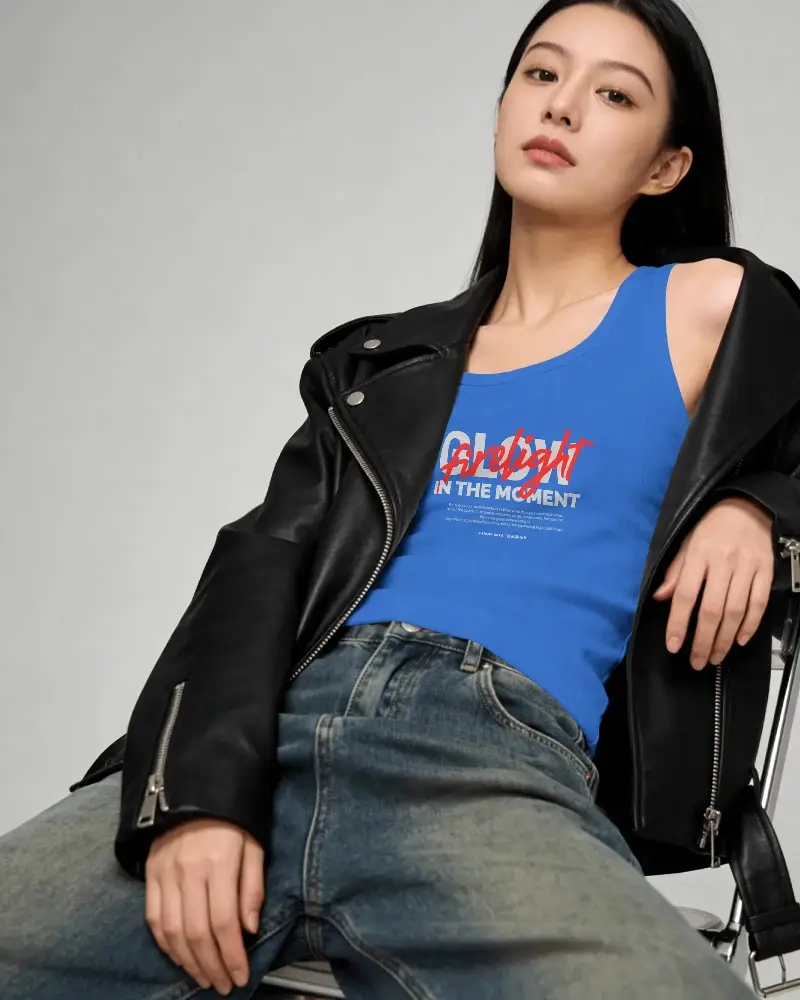 Premium Quality Ribbed Tank Top Mockup For Women Comfortable Fit With Versatile Casual Style Appeal