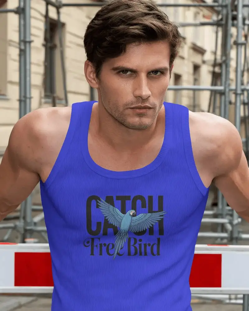 Men Ribbed Tank Top Mockup For Stylish Activewear Branded Designs Promotional Use