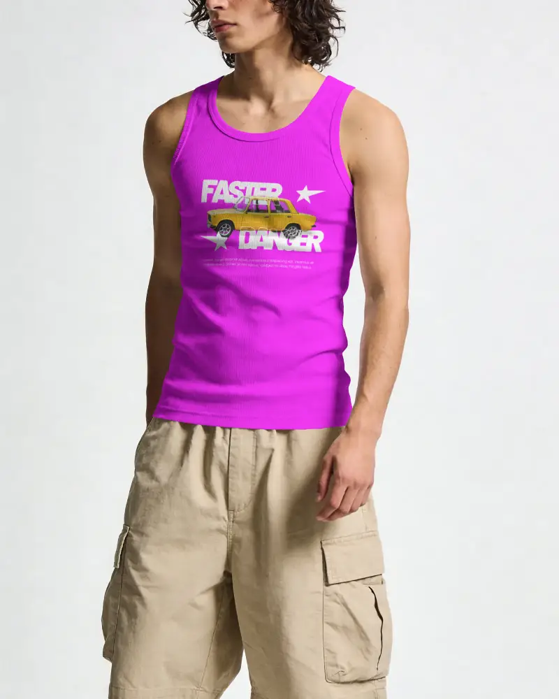 Mens Ribbed Tank Top Mockup For Summer Casual Outfit Fashionable Streetwear Look