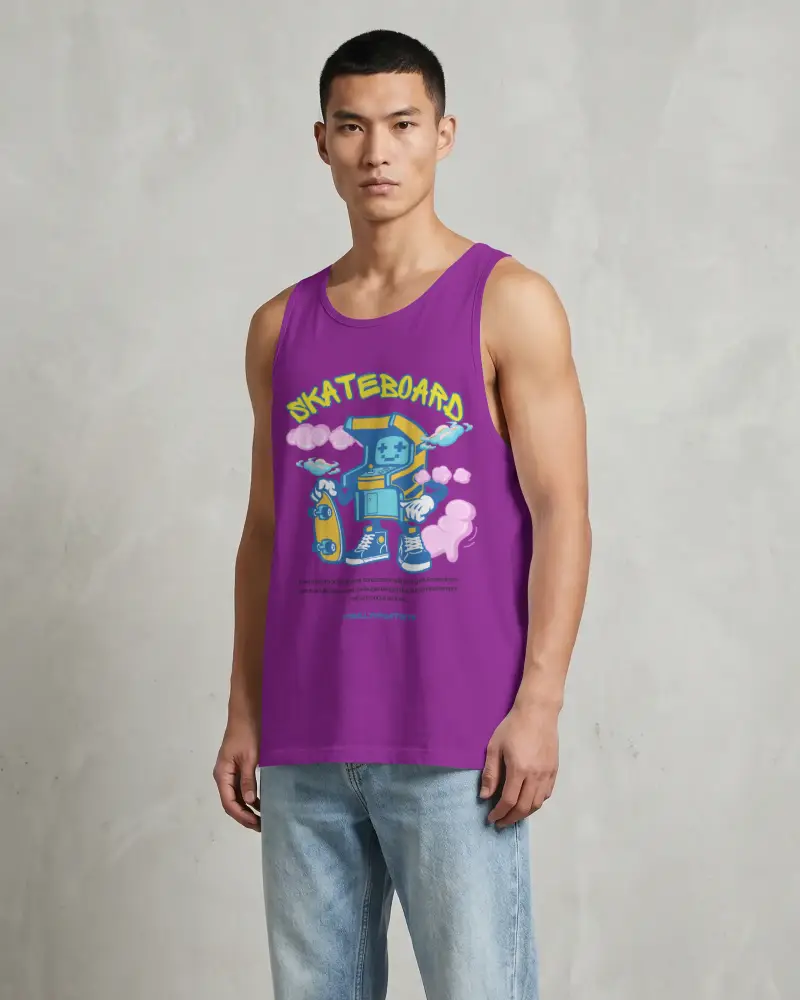 Men Summer Casual Basic Tank Top Mockup For Fashion Brand Promotion And Design Showcase