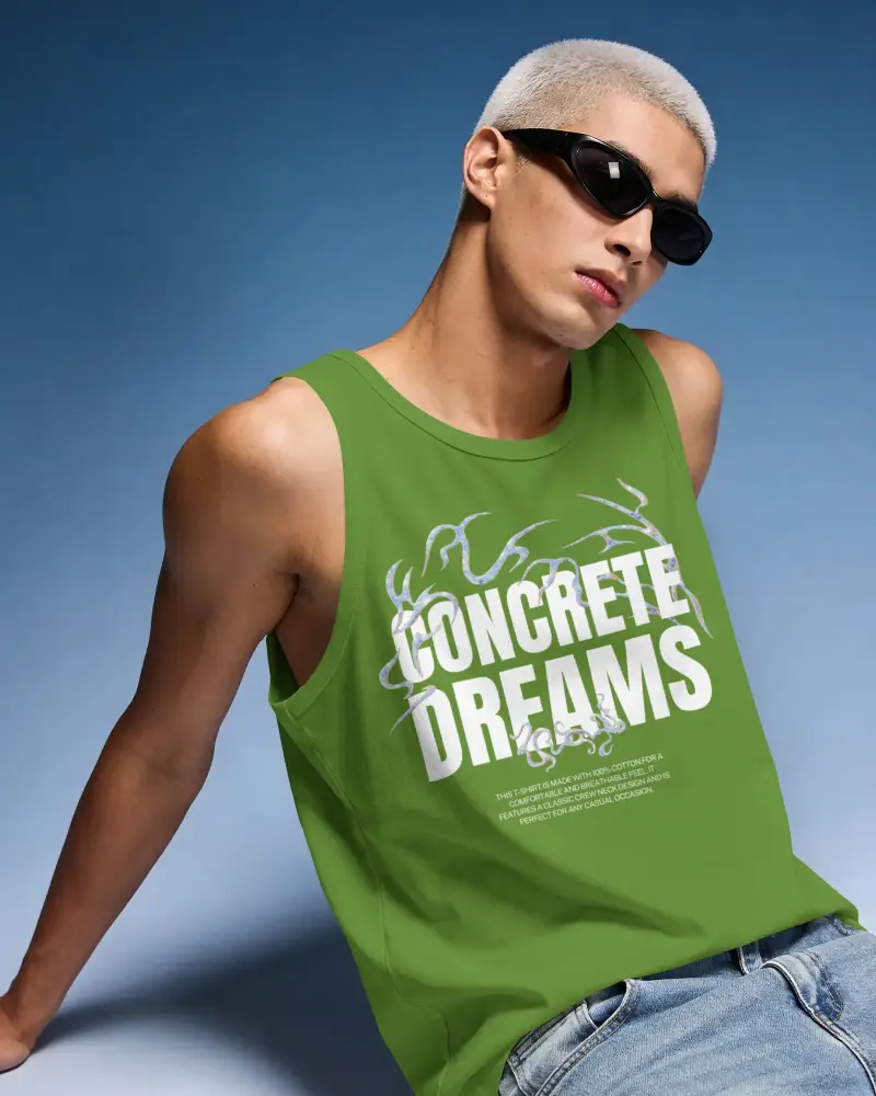 Stylish Mens Tank Top Mockup For Sporty Look Athleisure Outfit Plain Tank Top Image