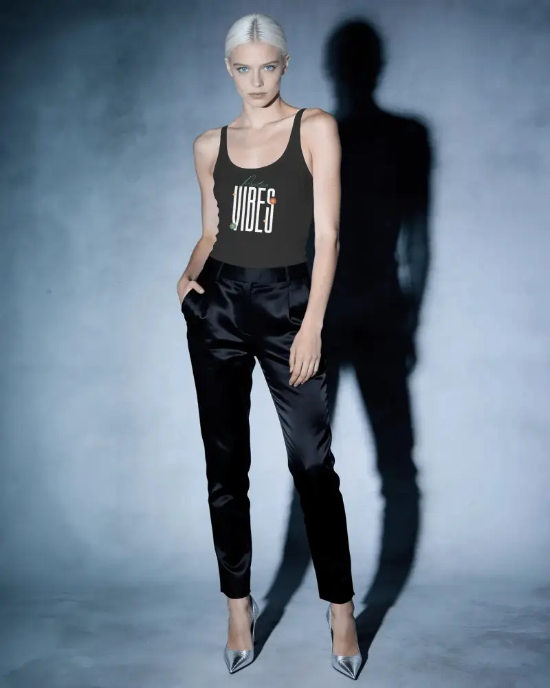 Sleeveless Ribbed Cotton Tank Top Mockup With Spaghetti Straps Perfect For Layering Or Warm Weather
