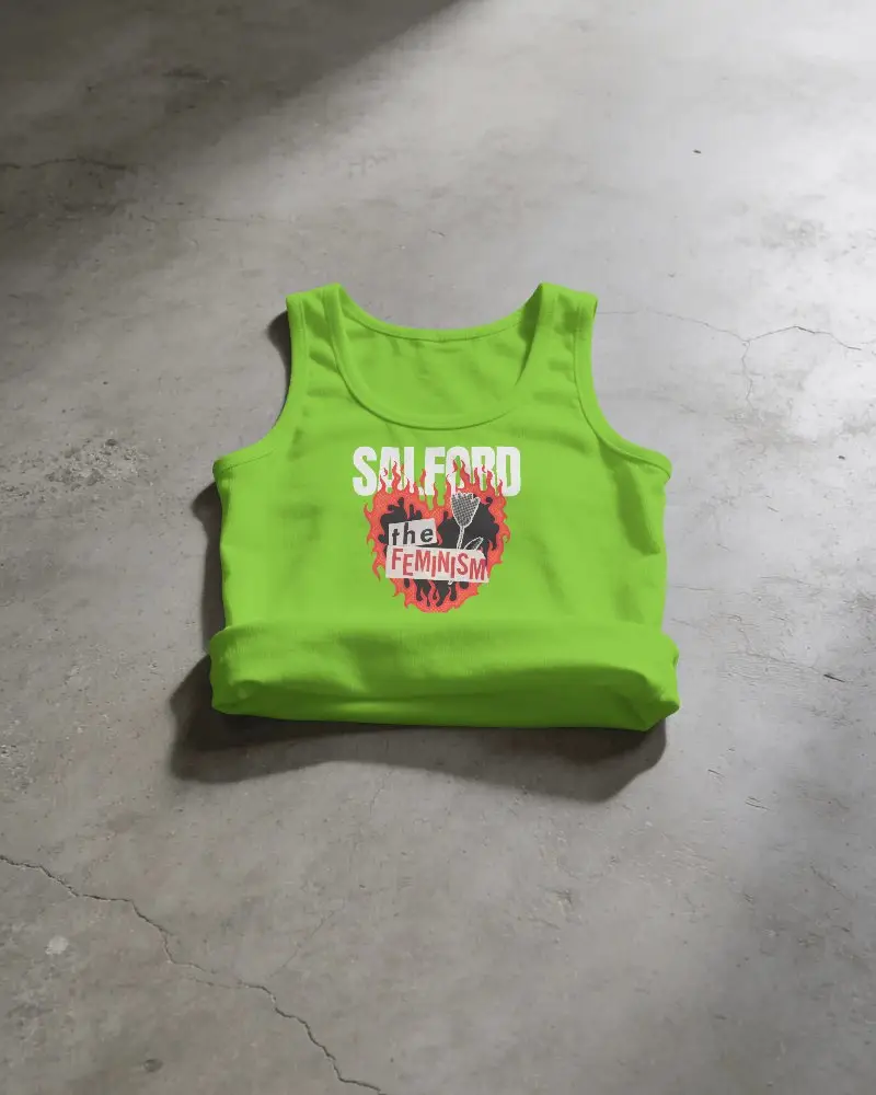 Sleeveless Tank Top Mockup Flat Lay On Rough Concrete Background For Design Display