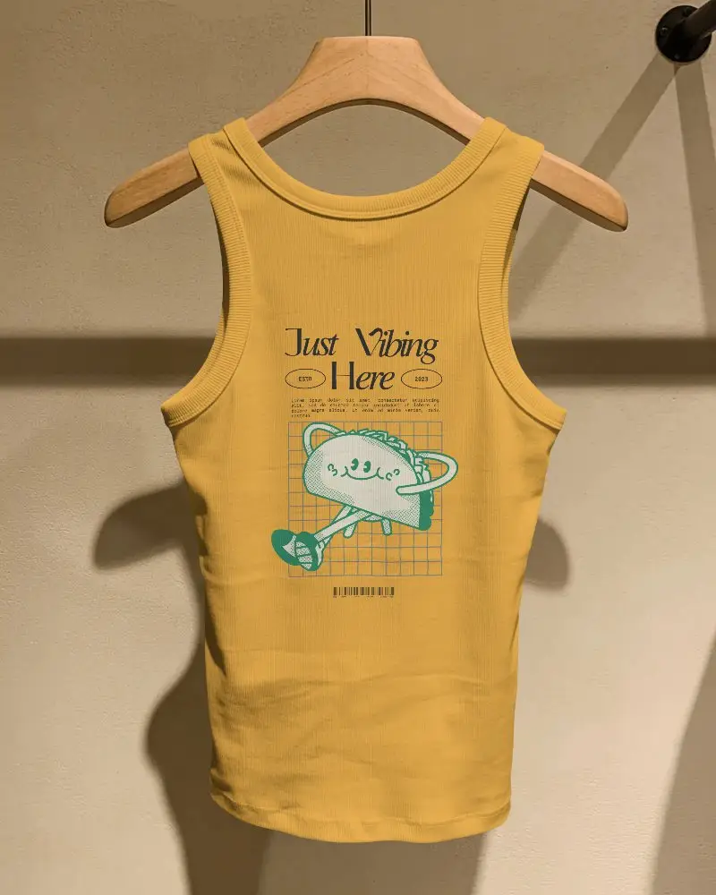 Sleeveless Ribbed Tank Top Mockup For Summer Fashion And Casual Stylish Outfit Presentation