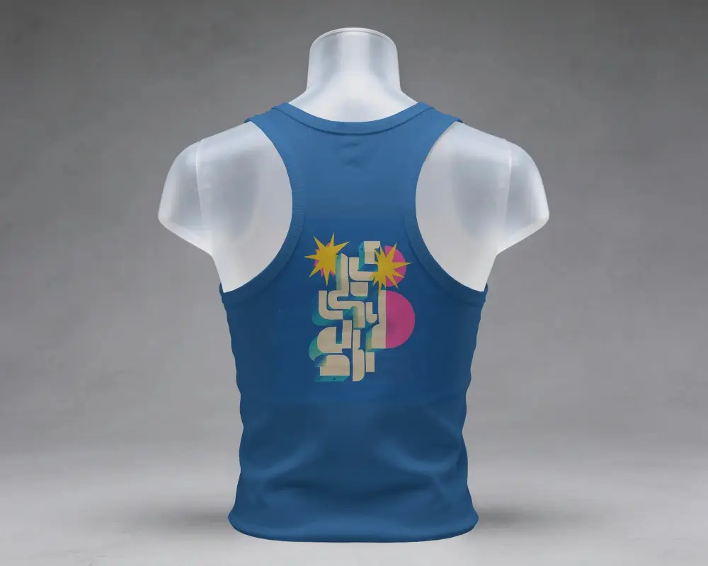 Mens Racerback Tank Top Back View Stylish Athletic Fit Comfortable Summer Wardrobe Essential