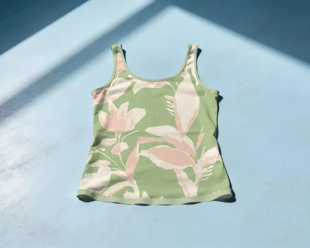 Women Stylish Basic Tank Top Flat Lay Perfect For Design And Print Customization