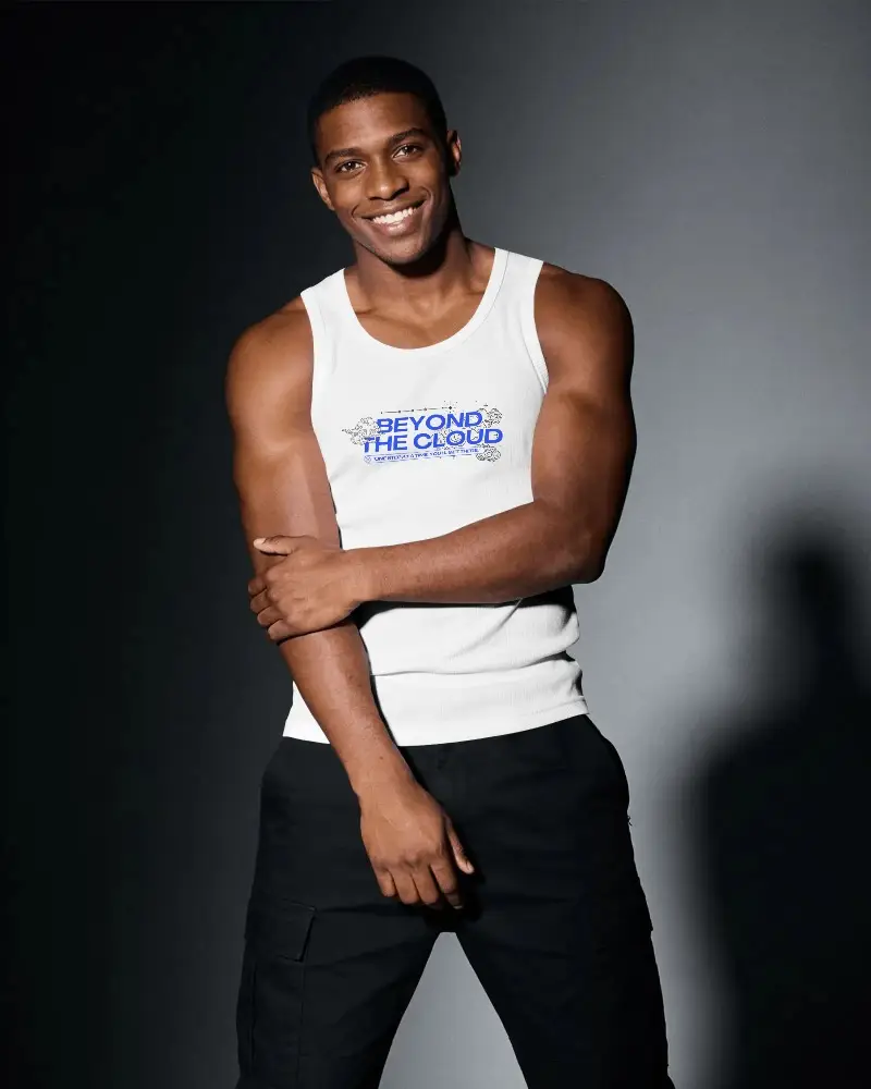 Sleeveless Men Tank Top Mockup Stylish Athletic Fit Comfortable Fashionable Casual Basic