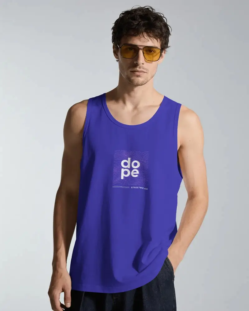 Mens Athletic Tank Top Mockup With Hand In Pocket For Summer Casual Outfit Display