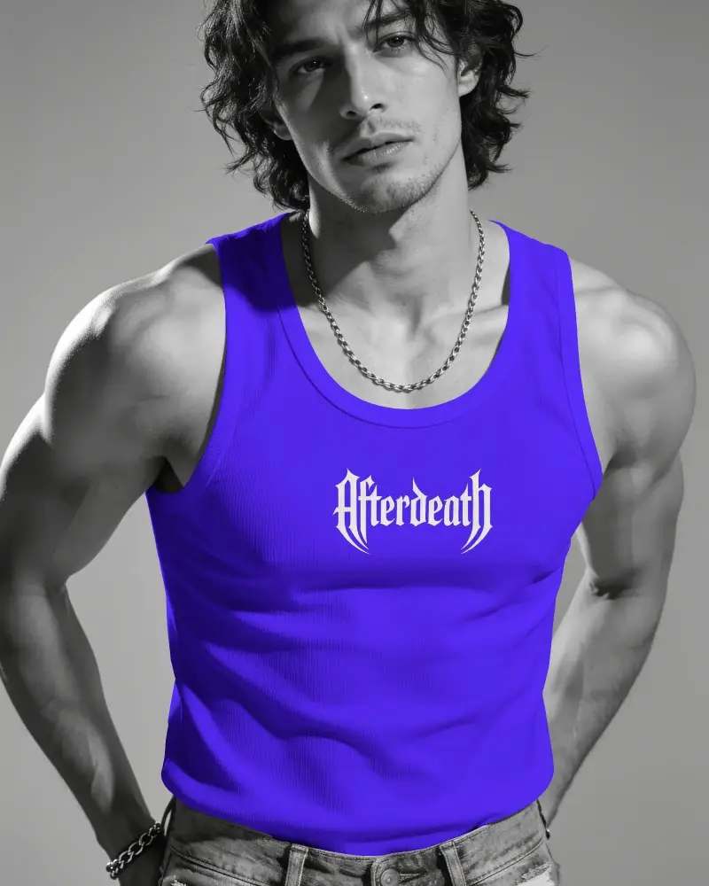 Men Ribbed Tank Top Mockup Athletic Fit For Fashion Brands And Activewear Promotions