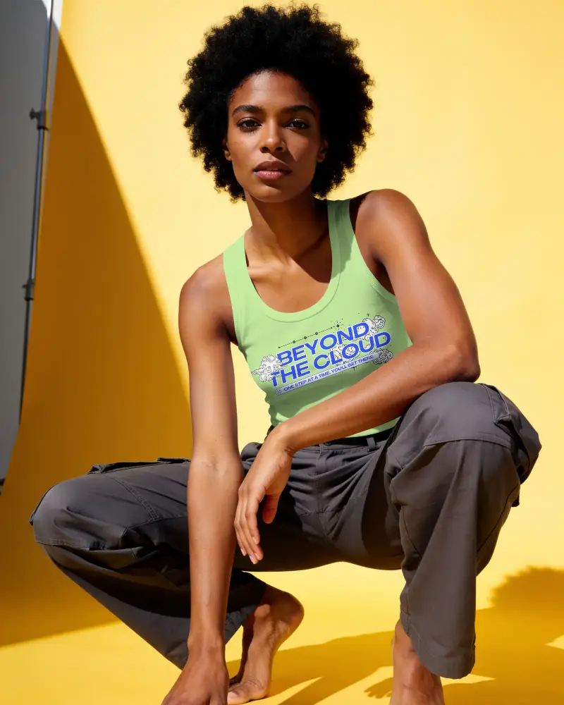 Trendy Sleeveless Women Tank Top Mockup With Sporty Relaxed Fit Ideal For Fashion Showcase