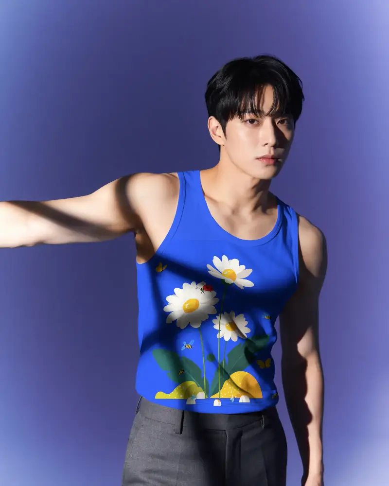 Athletic Fit Tank Top Mockup For Modern Men Fitness Apparel Showcasing Comfort And Style