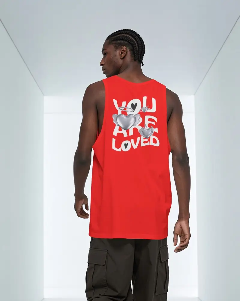Athletic Tank Top Mockup Male Model Back Pose Showcasing Sleeveless Apparel Fit