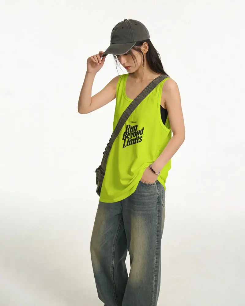 Trendy Relaxed Fit Tank Top Mockup For Summer Outfits Casual Style Wear And Sporty Looks