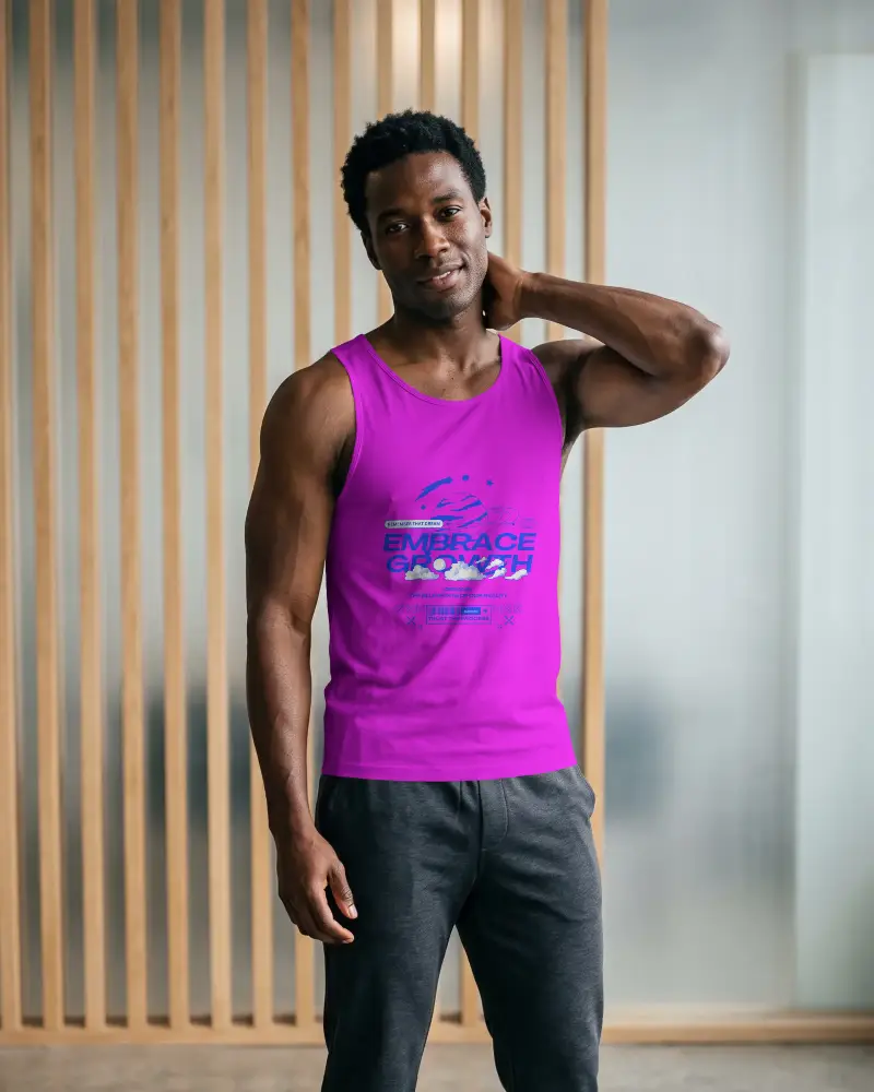 Athletic Male Model Wearing Tank Top Mockup For Summer Activewear Design
