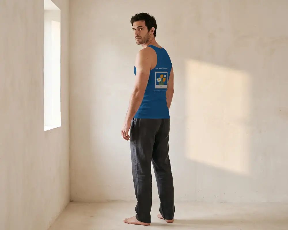 Men Fitted Tank Top Back View Mockup For Athletic Summer Style Casual Wear Presentation