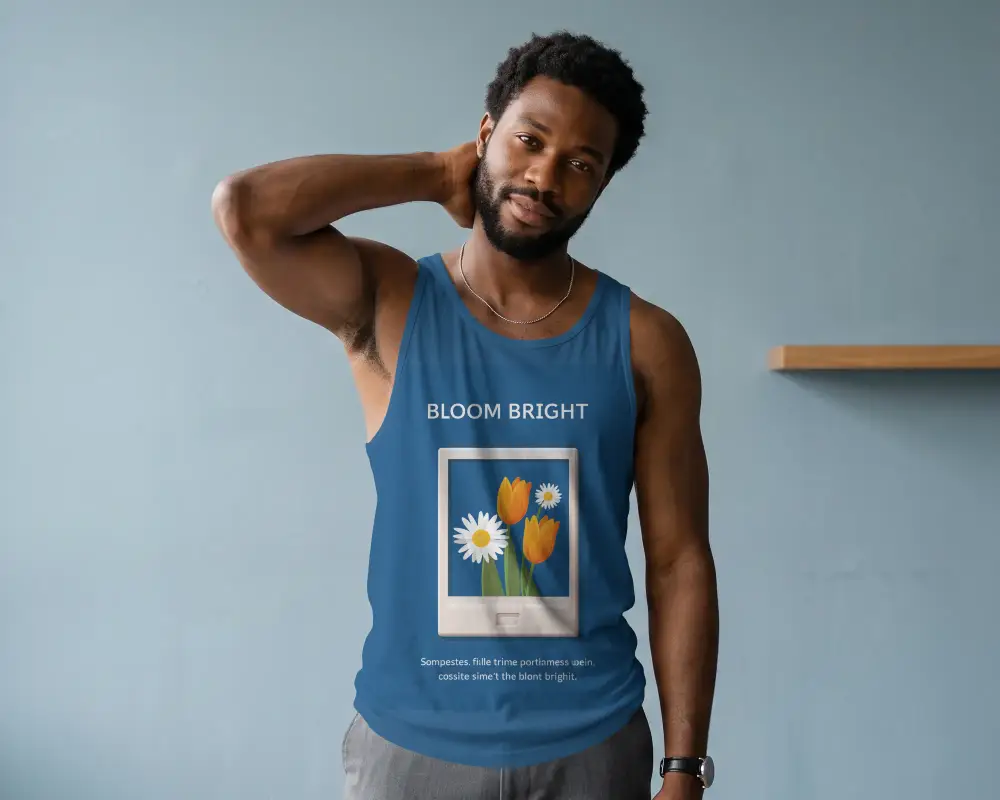 Mens Premium Cotton Tank Top Mockup Comfortable Fit Durable Fabric For Summer Outdoor Activities