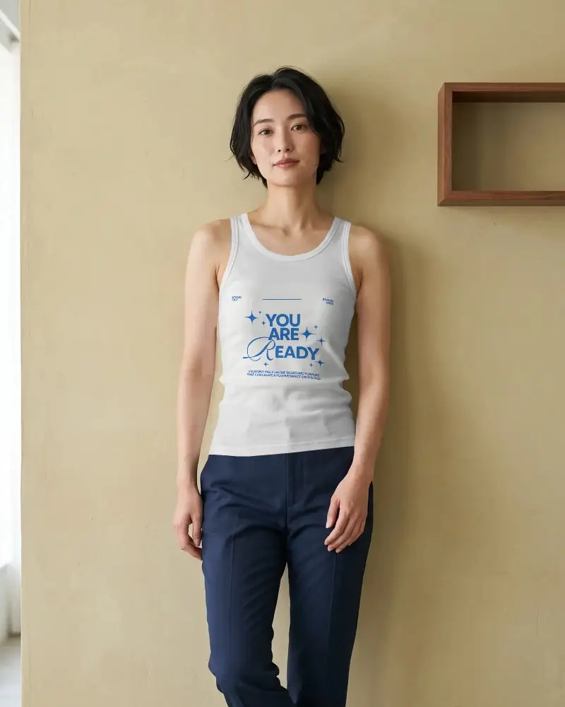 Slim Fit Tank Top Mockup For Youthful Modern Fashion And Casual Streetwear Brands Promotions