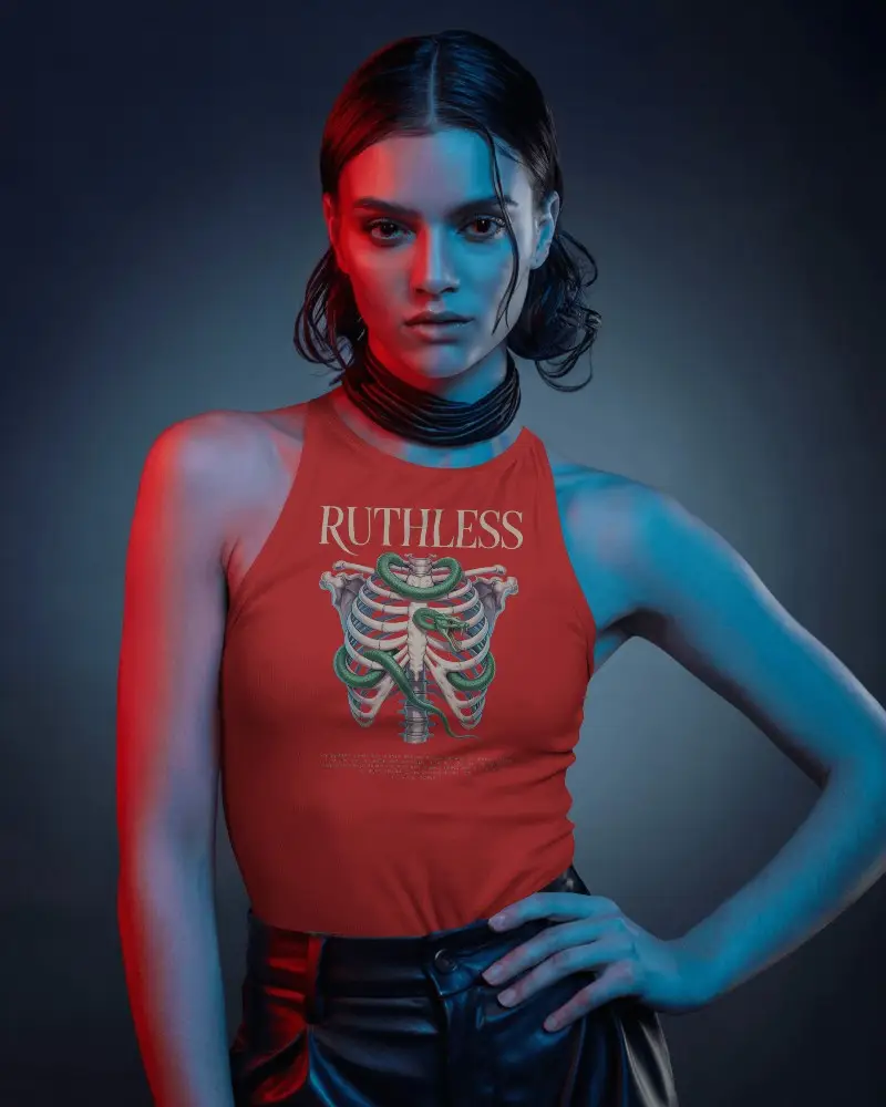 High Neck Fitted Tank Top Mockup For Modern Womens Wear Promotes Minimalist Outfit Ideas