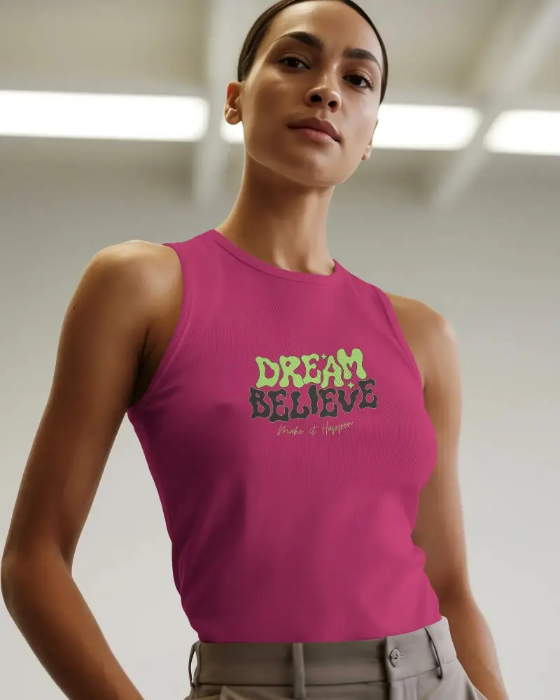 Sleeveless Ribbed Tank Top Mockup For Women With Modern Apparel Design Presentation