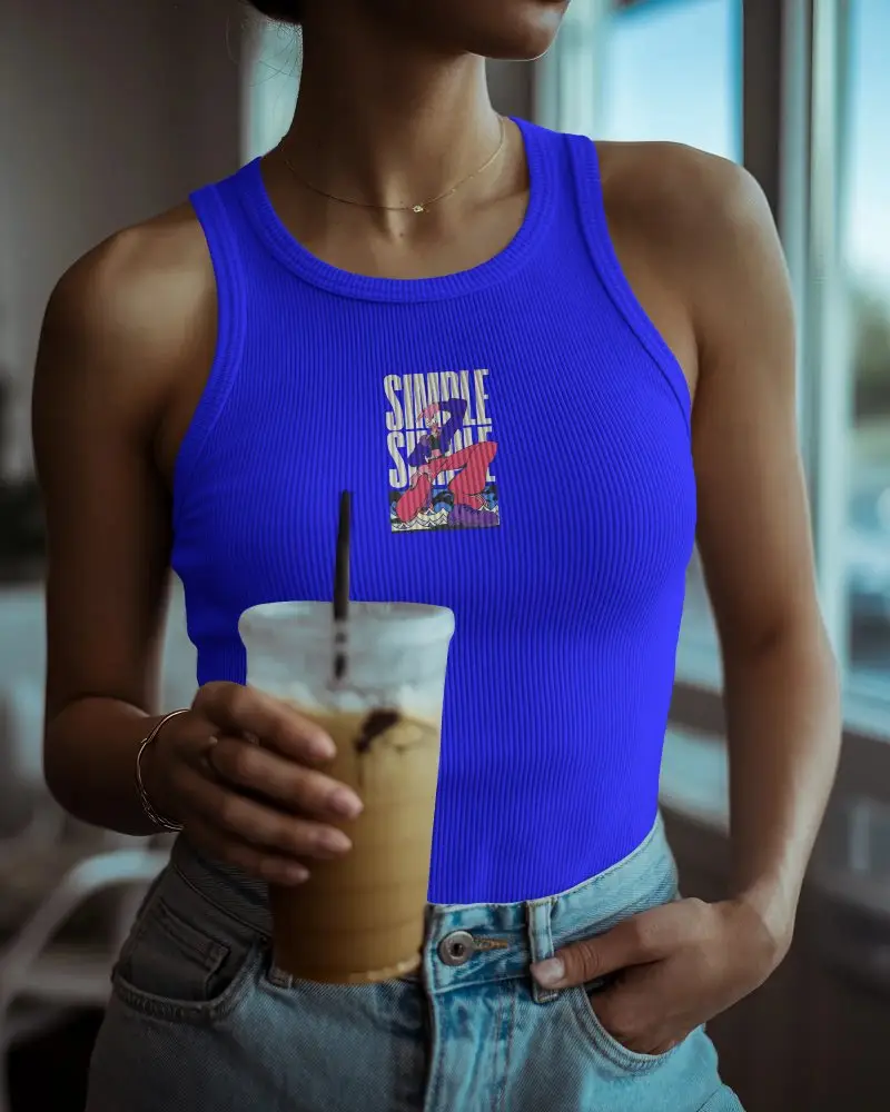 High Quality Close Up Tank Top Mockup For Women Showing Texture And Silhouette Design